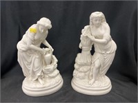 2 Parian Figurines