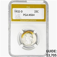 1932-D Washington Silver Quarter PGA MS64