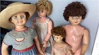 Large dolls, 3 are 34 in, various conditions,