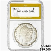 1878-S Morgan Silver Dollar PGA MS65+ DMPL