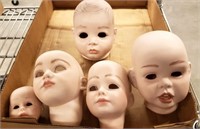PORCELAIN DOLL HEADS-SIGNED/DATED