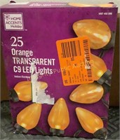 Home Accents 25 Orange Transparent C9 LED Lights
