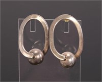 SIGNED LARGE STERLING SILVER EARRINGS