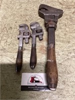 Vintage wood handled wrenches