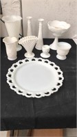 Group of milk glass