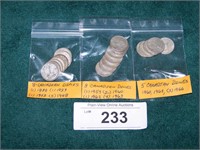 21-Canadian Dimes, years range from 1938-1966