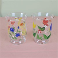 (2) Hand Painted Glasses