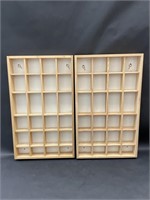 Two Hanging Wood Display Cases