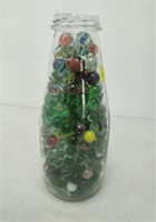 Glass Bottle of Assorted Marbles