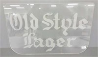 Vintage Old Style Lager glass sign - 18" x 12"