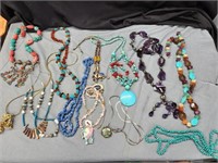 Costume jewelry.   Assorted necklaces.  Various