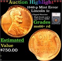 ***Auction Highlight*** 1946-p Lincoln Cent Mint E