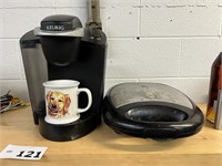 KEURIG COFFEE MAKER AND WAFFLE IRON