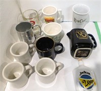 Misc Coffee Mugs, Beam Flask, Seagrams Pitcher,