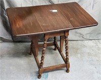 Vintage Drop Leaf Wood End Table