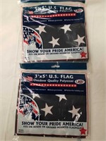 2 New US flags, 3 ' x 5'
