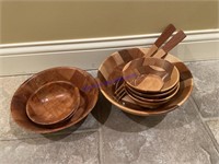 Wooden Salad Bowl Set &  Misc. Wooden Bowls