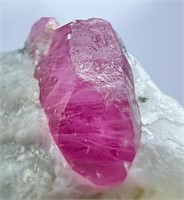 40 CT Fluorescent Ruby Crystal On Matrix Specimen