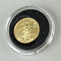2014 1/10 Oz Fine Gold $5 Eagle Coin.