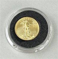 2014 1/10 Oz Fine Gold $5 Eagle Coin.