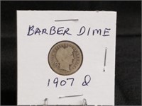 1907D Barber Dime