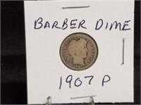 1907 Barber Dime