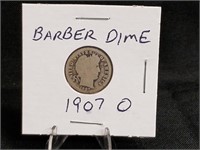 1907O Barber Dime