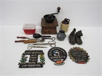 Collectible Tray Lot Coffee Grinder + Misc.
