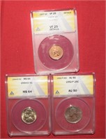 1907 Indian Head Penny,1944D Nickel&1992P Quarter