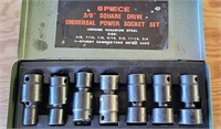Eight piece universal power socket set
