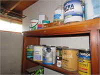 CONTENTS ON SHELF - WATERSEAL, PAINT AND MORE -