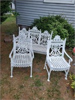 3 Pc. Cast Aluminum Victorian Style Set-1 Bench &