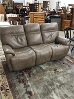Like new leather double reclining sofa