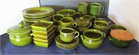 Old Hoganas Partial Set Green Stoneware "AS IS"