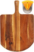 19"x12" Wood Pizza Paddle Board w/Cutter