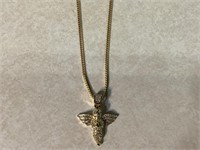 Gold Over Sterling Chain & Angel Pendant, 8.7gr