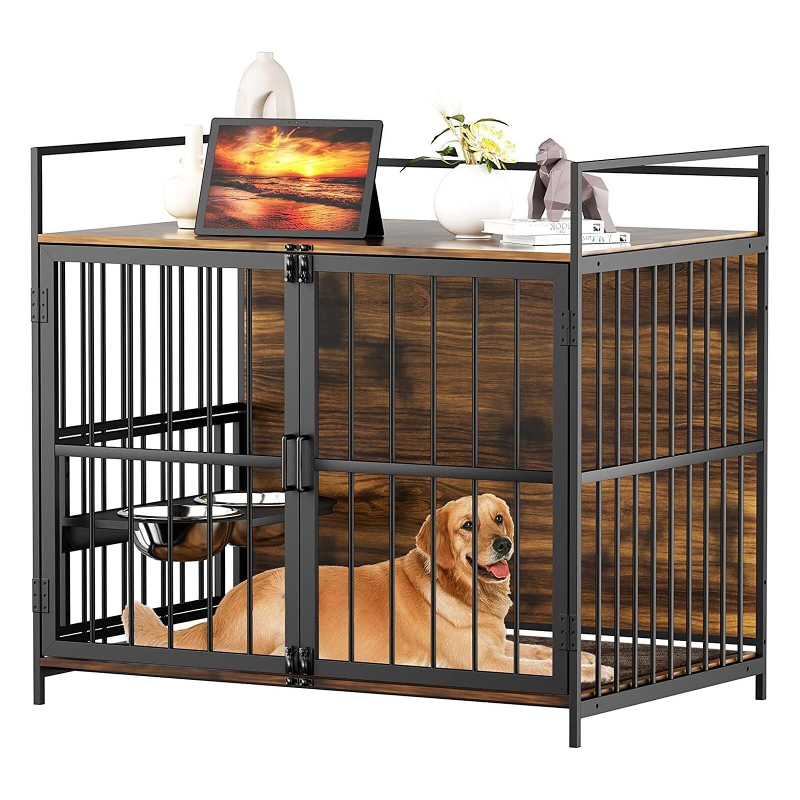 ROOMTEC Furniture Style Large Dog Crate with 360°