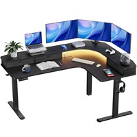 HUANUO 65? L-Shaped Standing Desk with Power