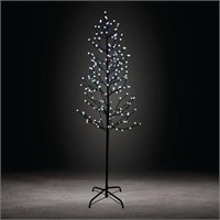 Holiday Time Black Twig Tree with 200 Color Changi