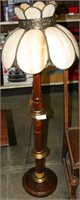 VINTAGE WOODEN FLOOR LAMP WITH SHADE