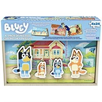 Bluey 4-Pack of Wooden 24-Piece Puzzles with