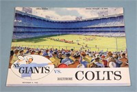 1958 NY Giants VS Baltimore Colts Football Program