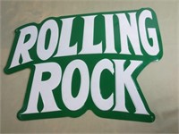 Metal Rolling Rock Sign, 18' x 14"