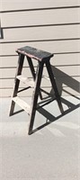Black 3 Step Wooden Ladder 34 inches tall