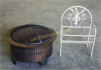 Fire Pit and Metal Stand/Seat