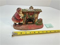 Vtg Cast Iron Christmas Door Stop