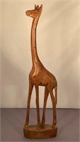 Vtg Wood Hand Carved Giraffe