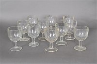 Vintage Clear Glass Thumbprint Goblets