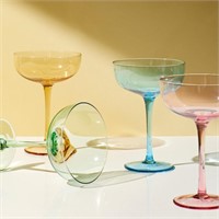 *NEW*$70,  Set of 4 Colorful Cocktail Glasses