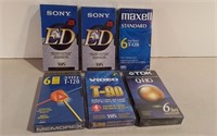 Six Sealed Blank VHS Tapes